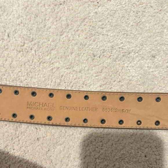 Michael Kors Tan Genuine Leather Studded Belt #62 - Picture 3 of 6
